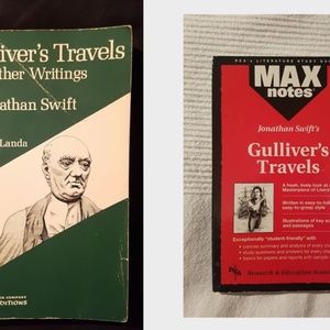 3 Books - "Gulliver's Travels" by Jonathan Swift + Max Notes + Barron's Notes